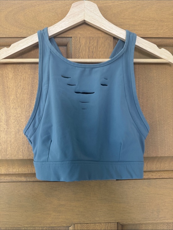 ALO Yoga Other - ALO Yoga Dusty Blue High-Neck Cutout Sports Bra